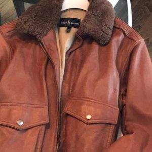 Leather Bomber Jacket  Ralph Lauren